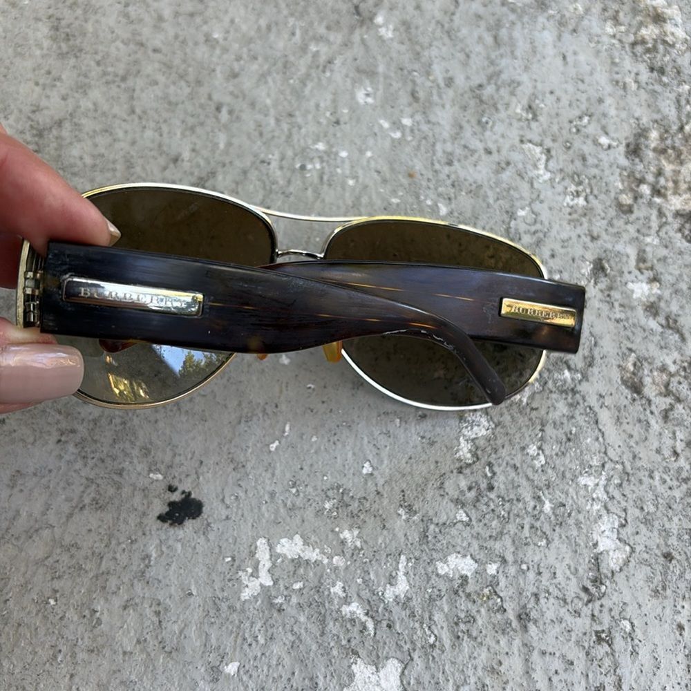 Burberry Aviator Sunglasses - Silver and Brown - Picture 2 of 4